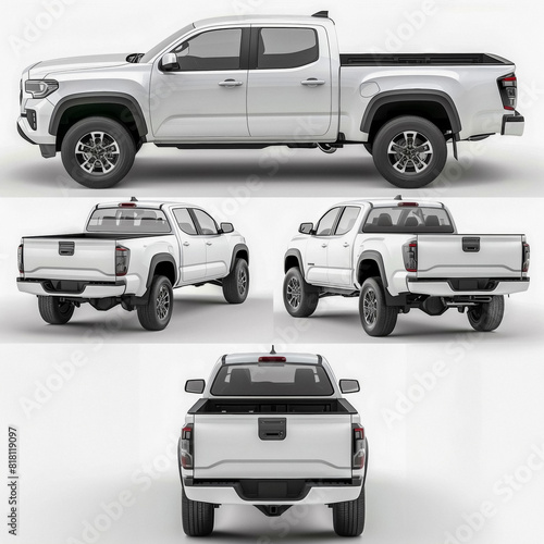 Blank white truck mockup