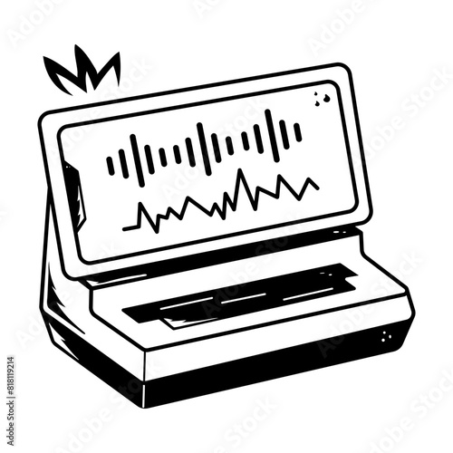 Ready to use doodle icon of an audio editor 