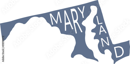 solid drawing of maryland state map. photo