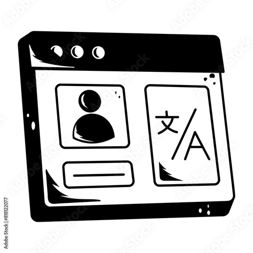 Download glyph icon of online interpretation 