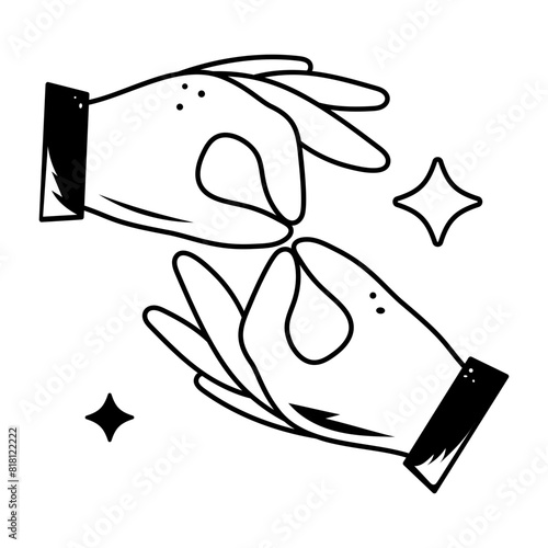 Check out doodle icon depicting sign language 
