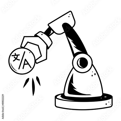 A doodle icon of an automated translator 