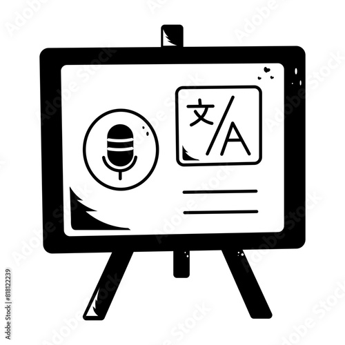 Get this glyph icon of a language class