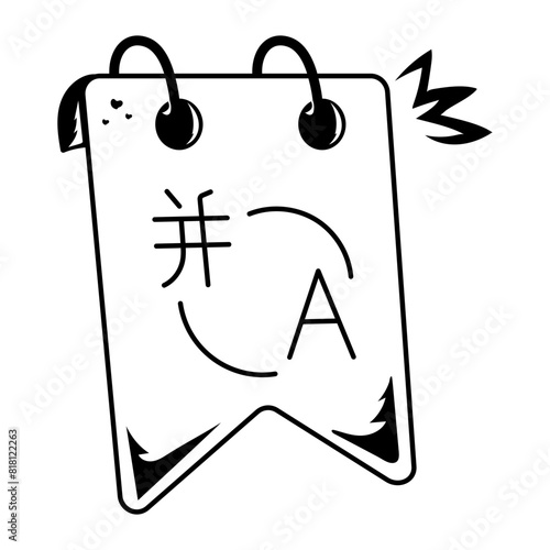Trendy doodle icon of language conversation 