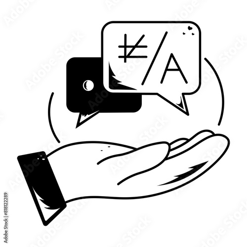Easy to edit hand drawn icon of language practice 
