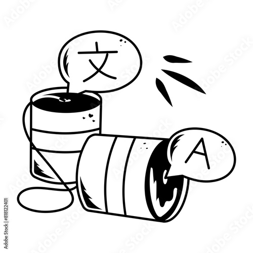 Handy doodle icon depicting language interpretation 