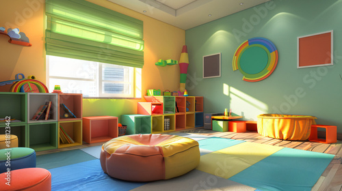 Interior of modern room in kindergarten