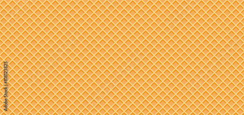 Background pattern texture wafer waffle. Ice cream cone vector texture.	