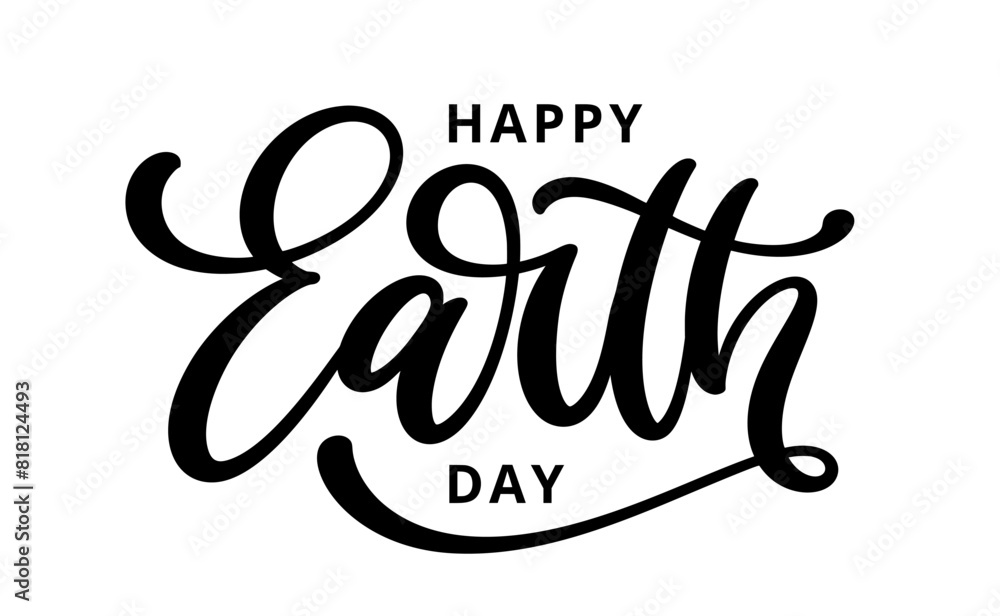Happy Earth Day text, hand drawn calligraphy. Modern handwritten brush lettering design. Holiday text composition for Earth day. Happy Earth Day text, hand drawn calligraphy. Modern handwritten brush lettering design. Holiday text composition for Earth day.
