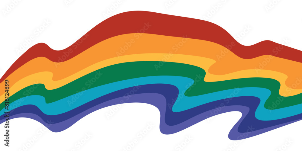 LGBT pride abstract hand drawn background. Doodle rainbow color wave isolated on white background. LGBT pride abstract hand drawn background. Doodle rainbow color wave isolated on white background.