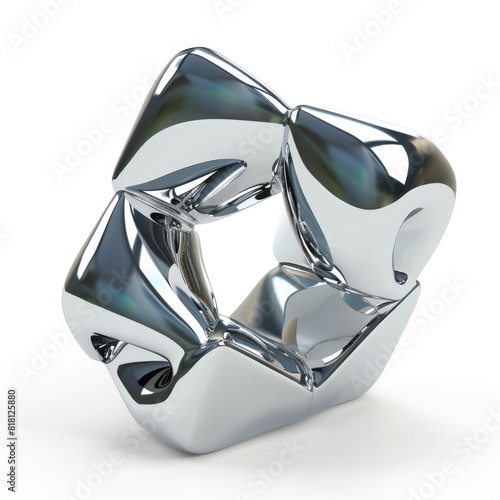 metallic geometric shape with a sleek and modern design