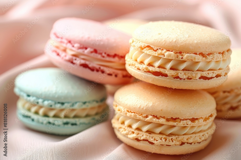Various colorful sweet macarons professional advertising food photography Various colorful sweet macarons professional advertising food photography