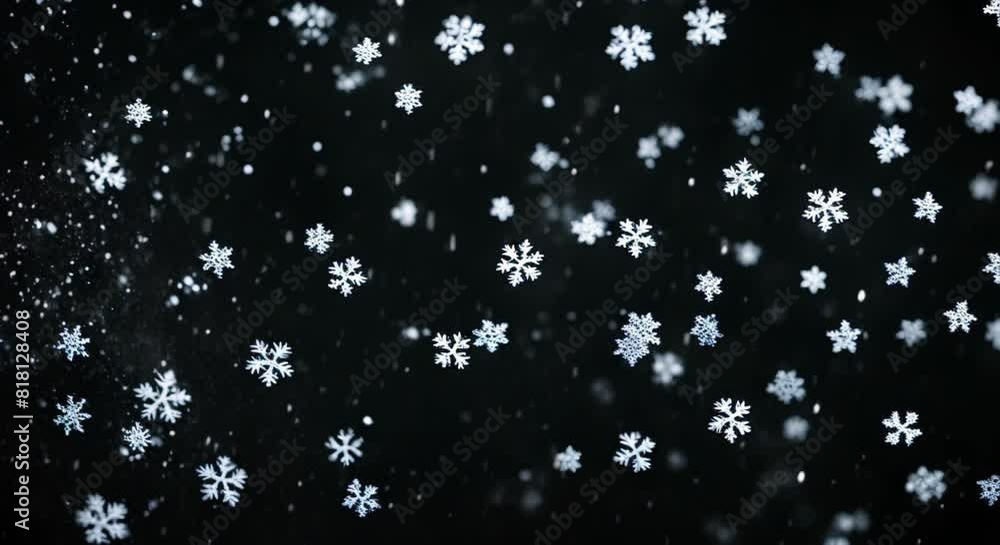 snowflakes falling on black background snowflakes falling on black background