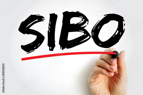 SIBO - Small Intestinal Bacterial Overgrowth is an imbalance of the microorganisms in your gut that maintain healthy digestion, acronym concept background