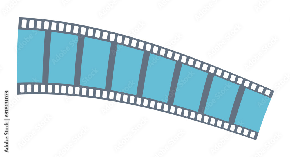Movie strip in flat design. Retro filmstrip, negative photography frames. Vector illustration isolated.
