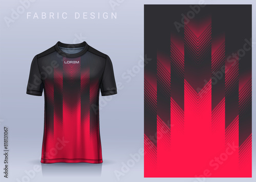 Fabric textile design for Sport t-shirt, Soccer jersey mockup for football club. uniform front view.	