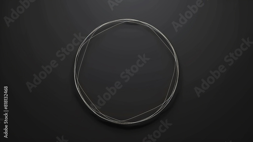 A minimalistic circular pattern of thin interconnected lines, representing simplicity and unity on a black background.