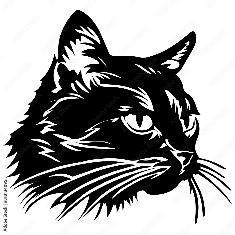 Funny cat Illustration. Black Cat Silhouette. Funny Cat. Isolated Illustration AI. Funny cat Illustration. Black Cat Silhouette. Funny Cat. Isolated Illustration AI.