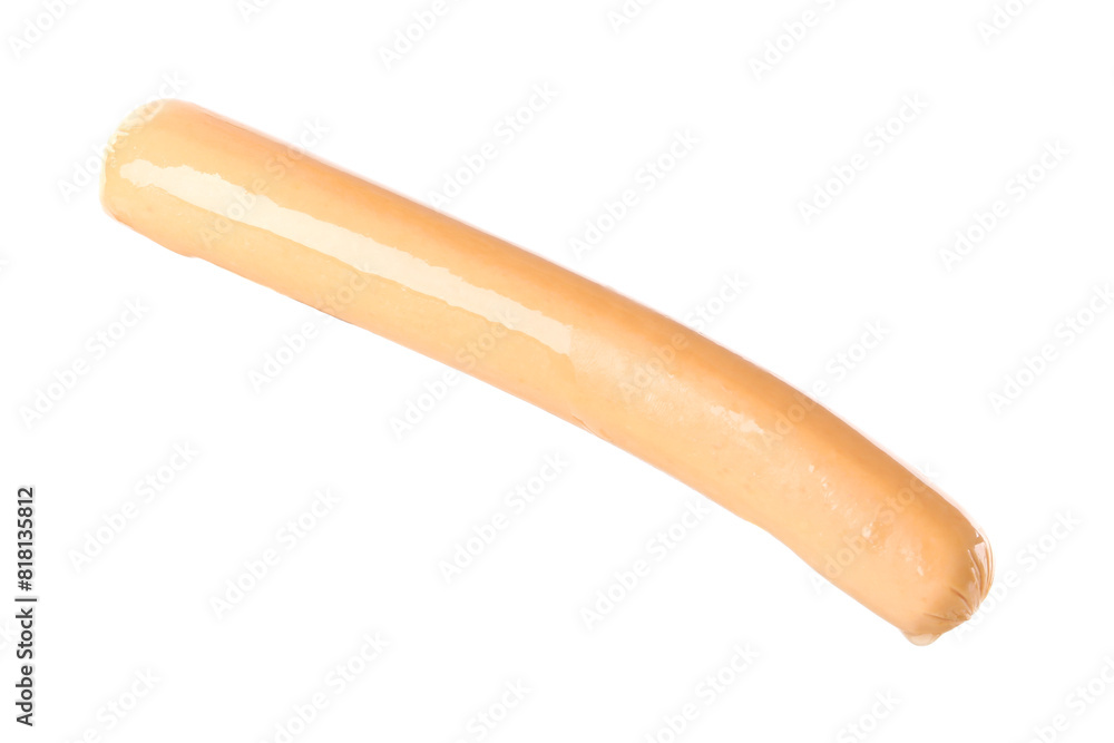 Fresh raw sausage isolated on white. Ingredient for hot dog Fresh raw sausage isolated on white. Ingredient for hot dog