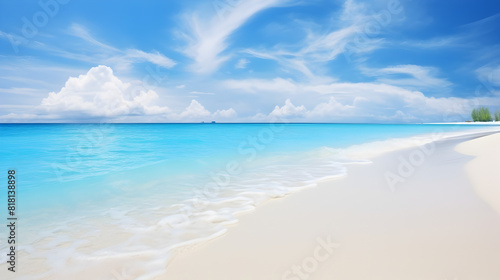 Tropical beach sea.Beach and tropical sea horizon background  Tropical beach beach with blue sky