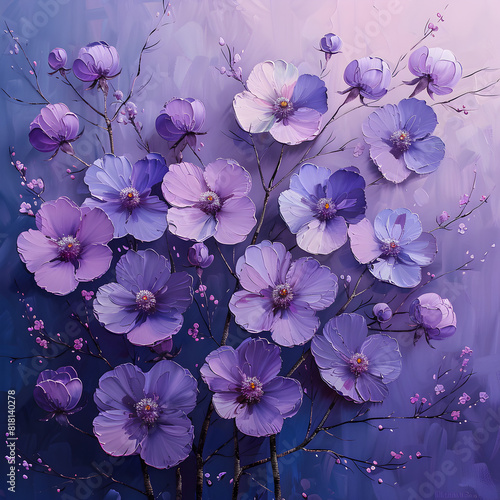 flowers on a blue background