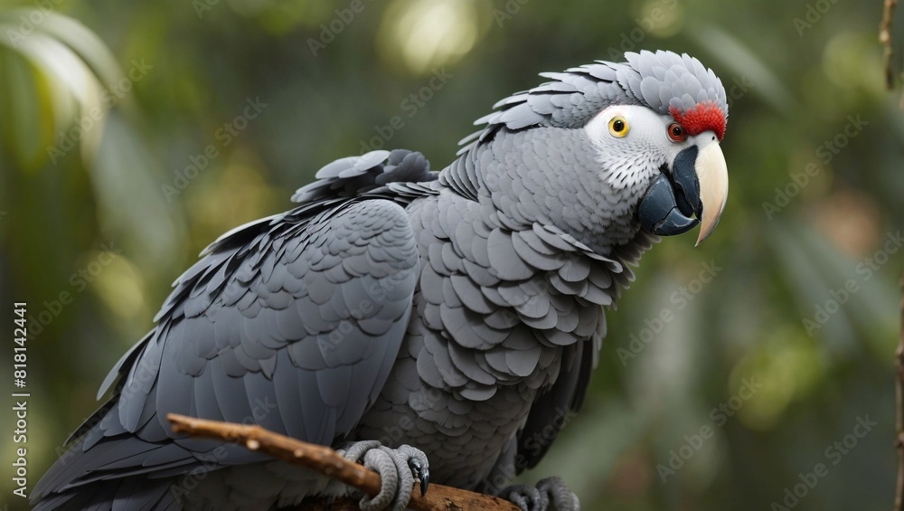 Fototapeta premium Grey parrot Generative AI