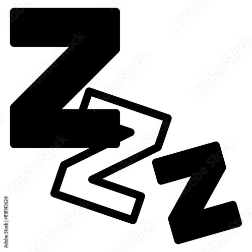 Zzz, Zzzz bed sleep snore icons, snooze nap Z sound vector effect.