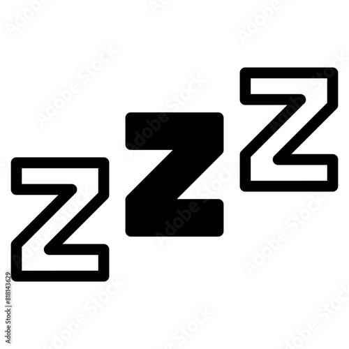 Zzz, Zzzz bed sleep snore icons, snooze nap Z sound vector effect.