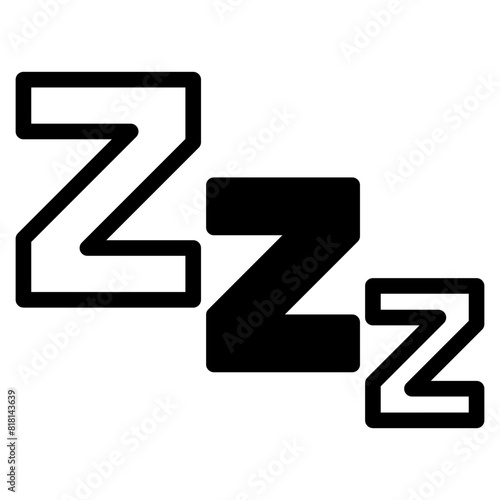 Zzz, Zzzz bed sleep snore icons, snooze nap Z sound vector effect.