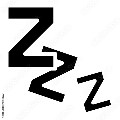 Zzz, Zzzz bed sleep snore icons, snooze nap Z sound vector effect.