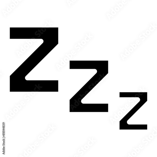 Zzz, Zzzz bed sleep snore icons, snooze nap Z sound vector effect.
