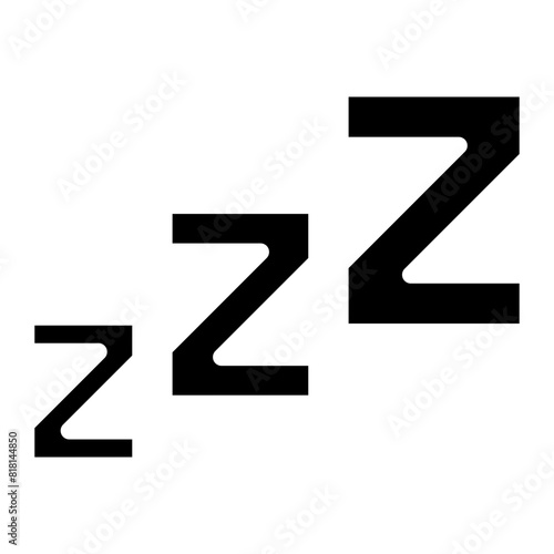 Zzz, Zzzz bed sleep snore icons, snooze nap Z sound vector effect.