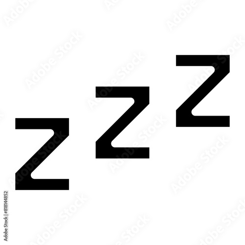 Zzz, Zzzz bed sleep snore icons, snooze nap Z sound vector effect.