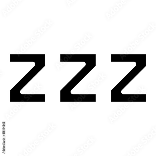 Zzz, Zzzz bed sleep snore icons, snooze nap Z sound vector effect.