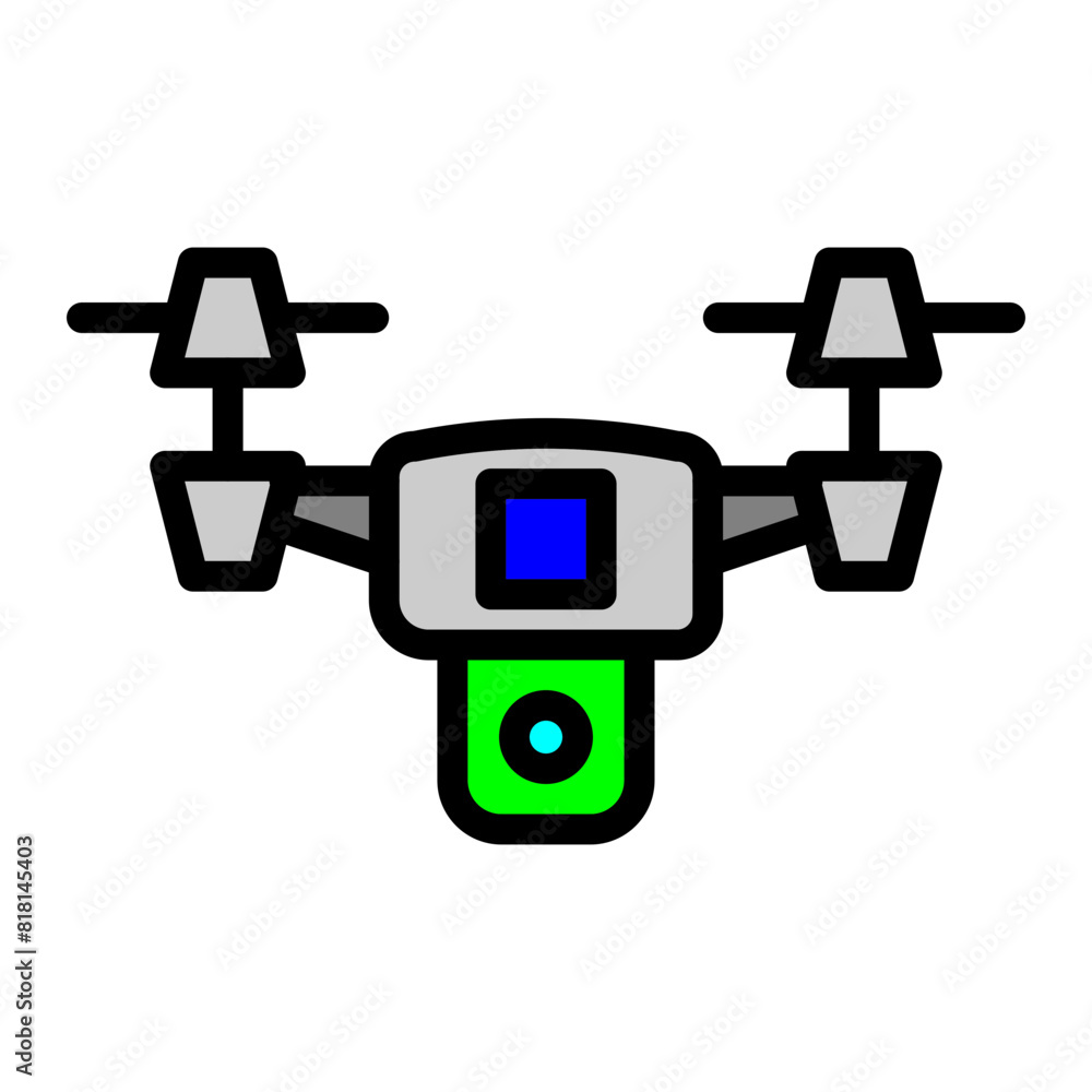 Quadrocopter Line Filled Icon Design Quadrocopter Line Filled Icon Design