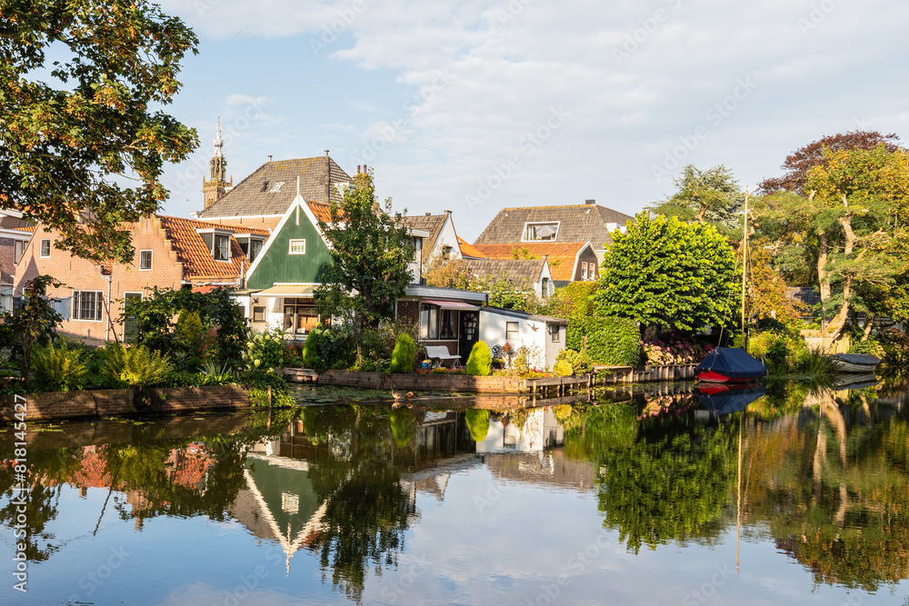 Cityscape of the idyllic Dutch cheese town of Edam.