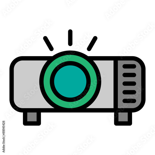Projector Line Filled Icon Design