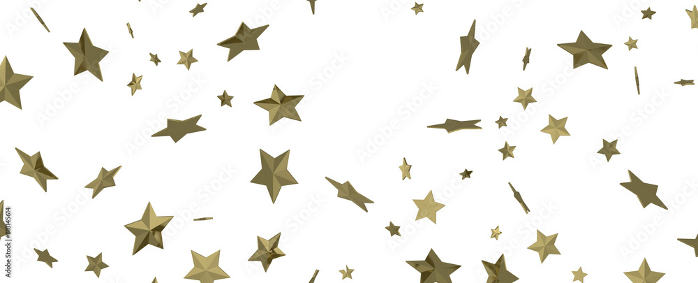 Holiday golden decoration, glitter frame isolated -