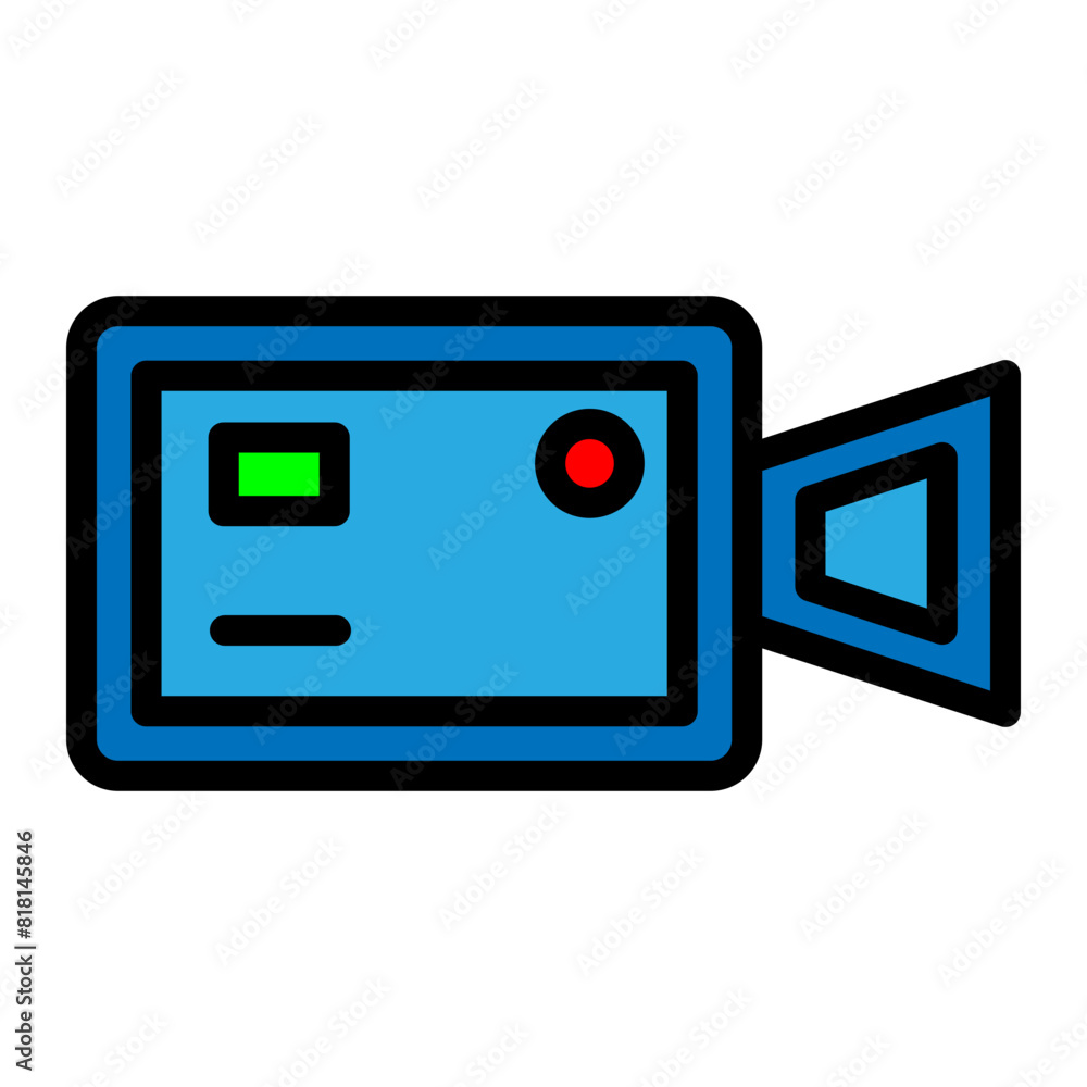 Video Camera Line Filled Icon Design Video Camera Line Filled Icon Design