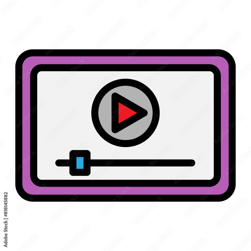 Video Player Line Filled Icon Design Video Player Line Filled Icon Design