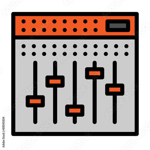 Audio Mixing Line Filled Icon Design