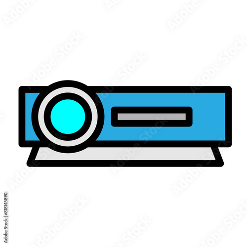 Projector Line Filled Icon Design