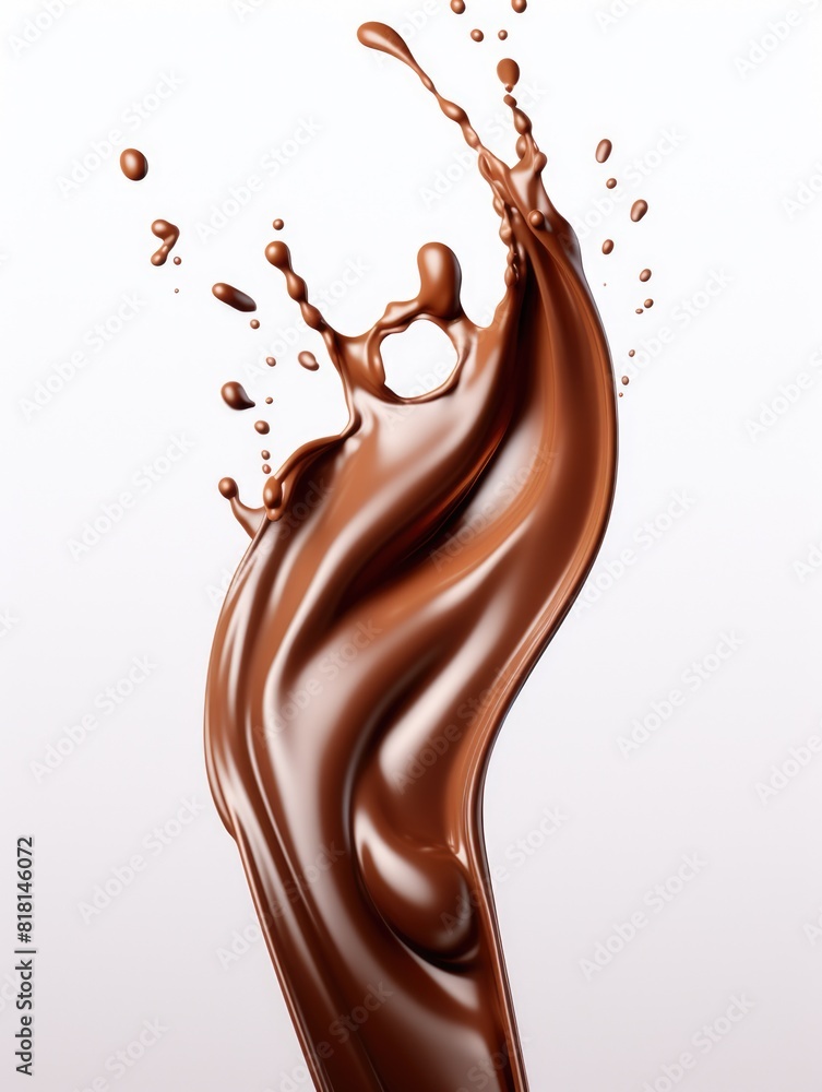 A chocolate splash with a swirl of chocolate A chocolate splash with a swirl of chocolate
