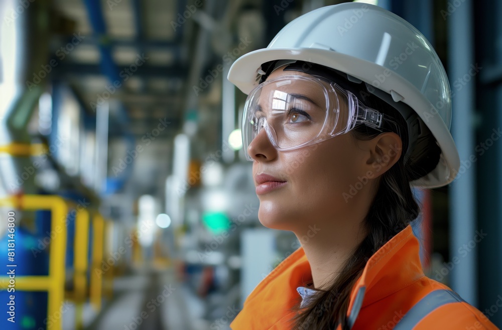 Female environmental engineer working Female environmental engineer working