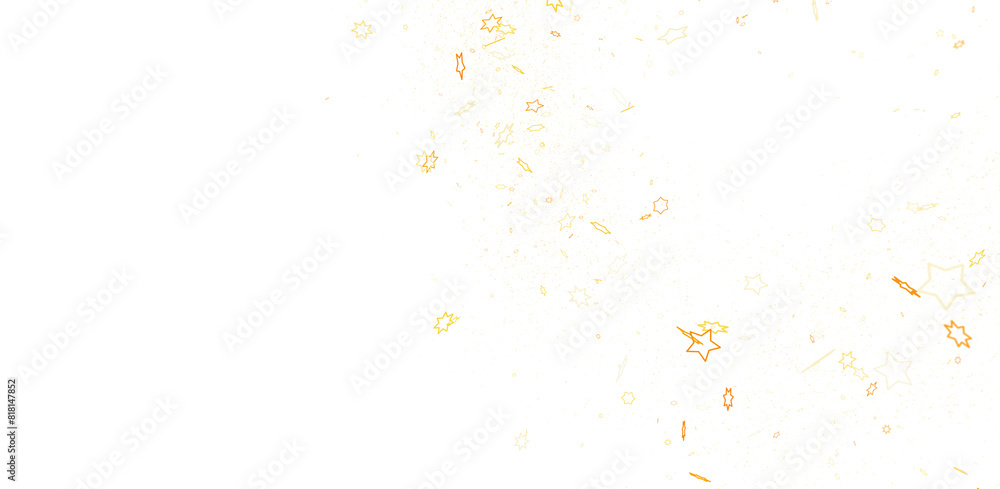 Stars - Holiday golden decoration, glitter frame isolated -