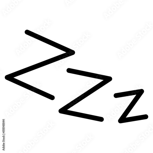 Zzz, Zzzz bed sleep snore icons, snooze nap Z sound vector effect.