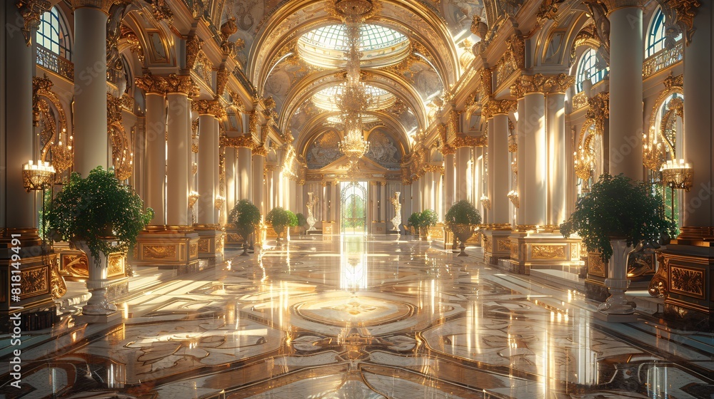 Fototapeta premium Luxury Classic Gold Palace Interior