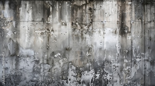 HD photo of a stained, textured raw concrete wall with urban appeal.