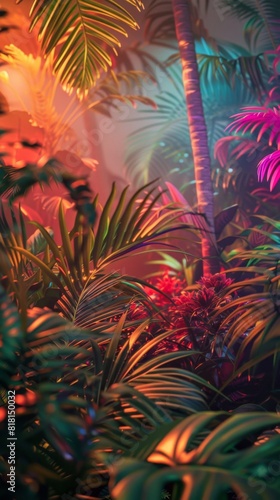 Picture of a tropical scene with palm trees