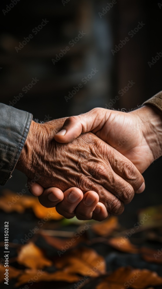 Friendly Handshake Between Friends Signifying Unity and Understanding